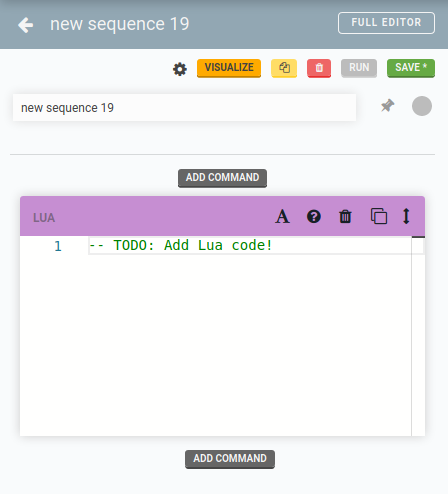 A sequence with an empty Lua block