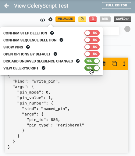 view celeryscript setting in sequence settings menu