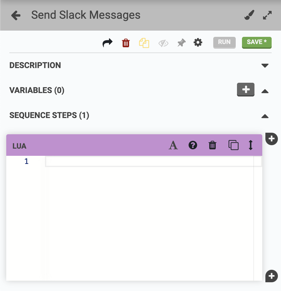 A sequence with an empty Lua block