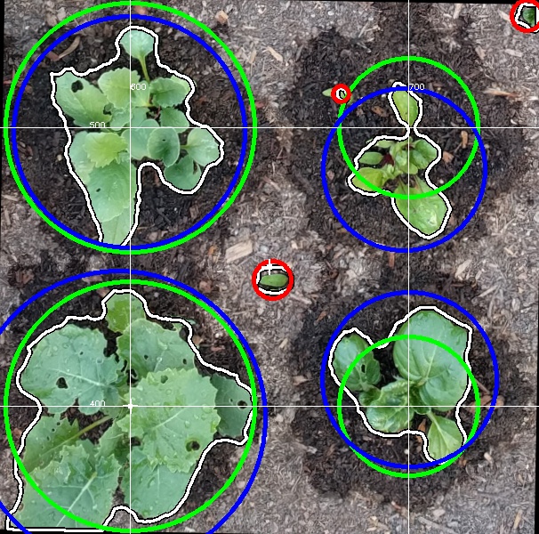 known plants detected plants and detected weeds